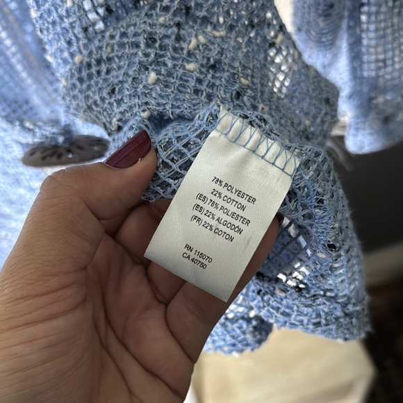 Nina Leonard Blue Asymmetrical 3/4 Sleeve Blouse - Picture 8 of 8